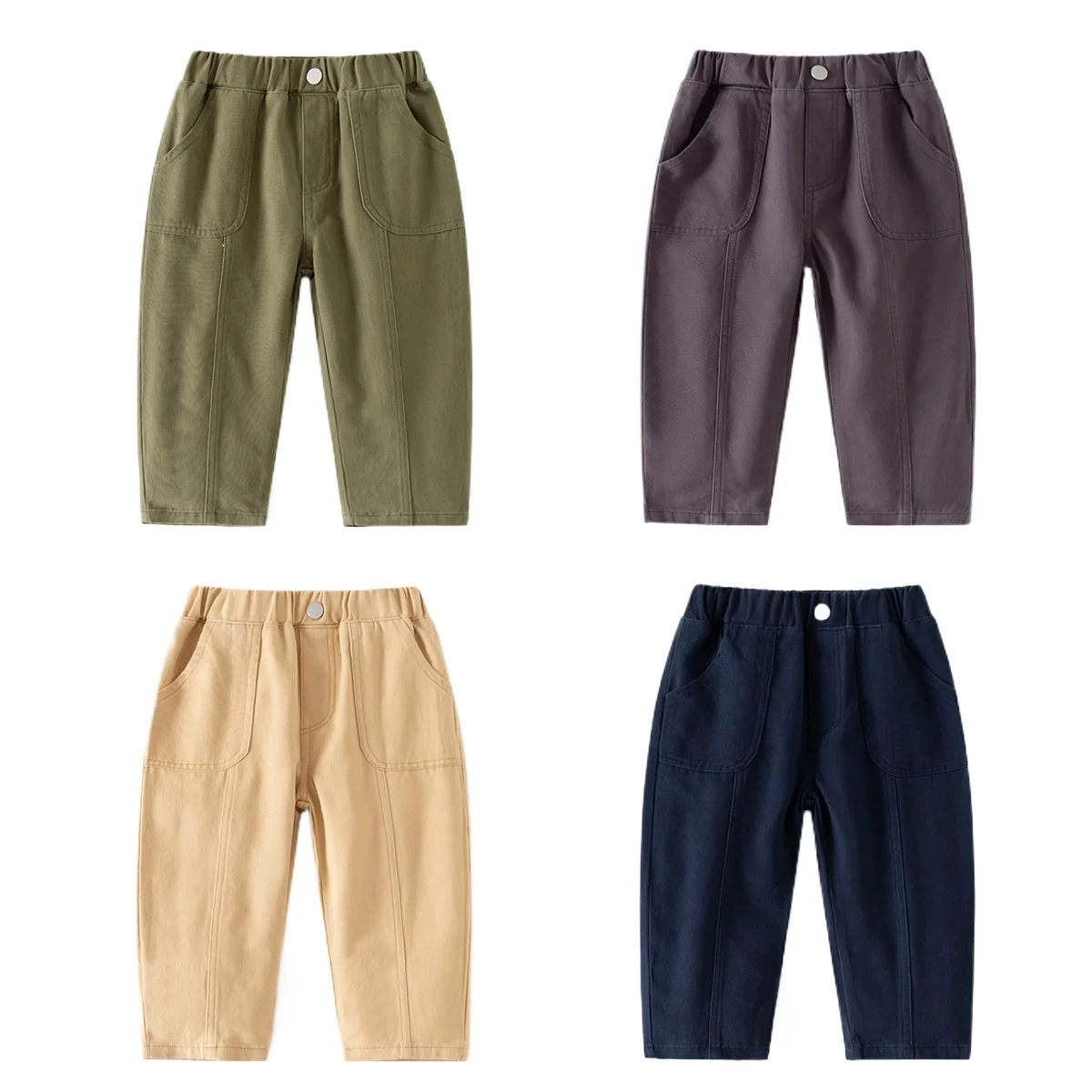 Toddler Boys Casual Pants Kids Girls Trousers Elastic Waist Children's Clothes