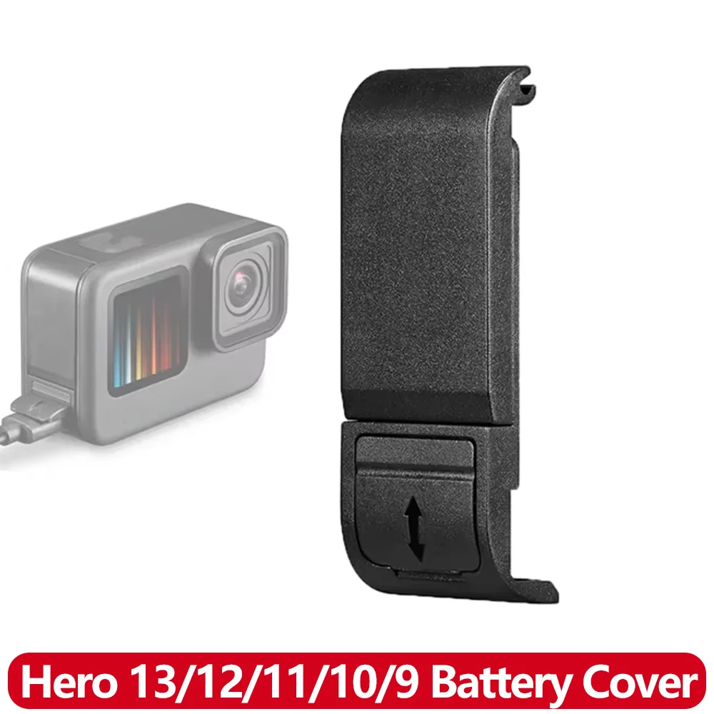 Battery Door Cover for GoPro Hero 13 12 11 10 9 Black ABS Replacement Battery Lid with USB-C Charging Port Opening Action Camera