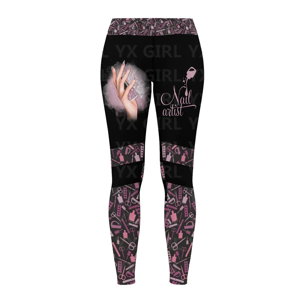 Nail Tech Legging Manicure Cadeau Nagel Patroon Legging Cadeau Voor Nagelkunstenaar, Overal Print Legging Voor Vrouwen