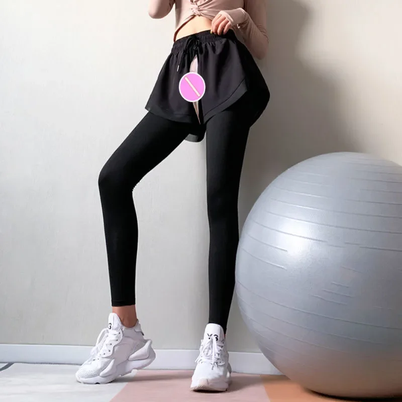 في الهواء الطلق مفتوحة المنشعب السراويل الجنسية ، السراويل الساخنة الغريبة النساء Sweatpants ، الخوخ الورك طماق رفع ملابس لليوجا زوجين ملابس الشارع الشهير غير رسمية