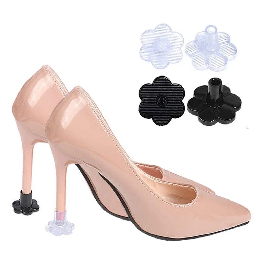2pcs Non-slip High Heel Protector Covers High Heels Round Protective Stoppers Wearable Silence Heel Cover Shockproof Accessory