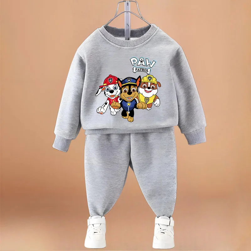 PAW Patrol Kids Fashion Outdoor Sweatshirts Sets Children's Boys Autumn Casual Long Sleeve Pullover and Trousers Two Piece Sets