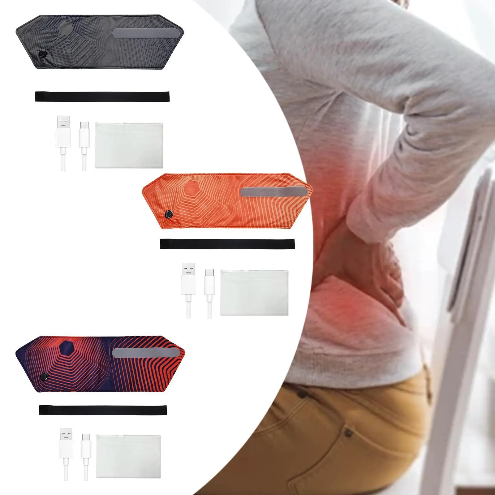 Electric Heating Belt USB Hand Warmer Winter Heater Waist Warmers Hot Compress Therapy Abdominal Lumbar Uterus Warming Pad