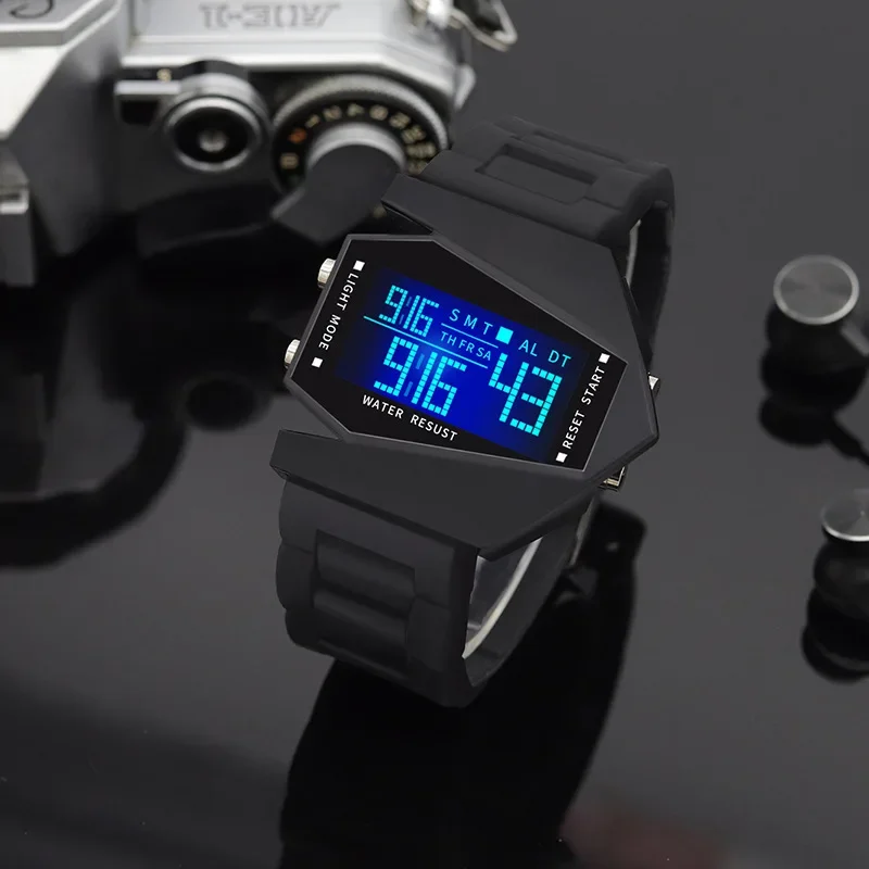 Multifunctional Night Light Square Fighter Watch, Sports Couple Watch for Men Women, Kids Student Wristwatch