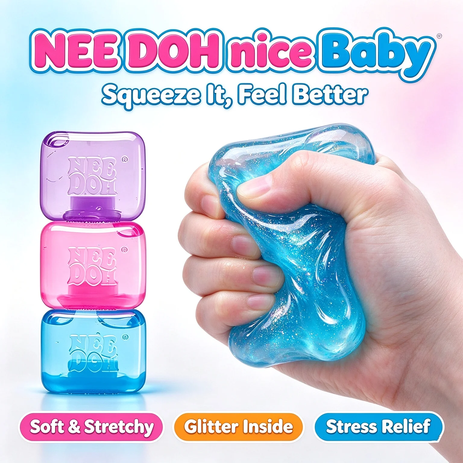 Nee Doh Blind Box Series Desktop Ornament Stress Relief Toys Suitable For People Under Pressure Fun Soft Stress Ball