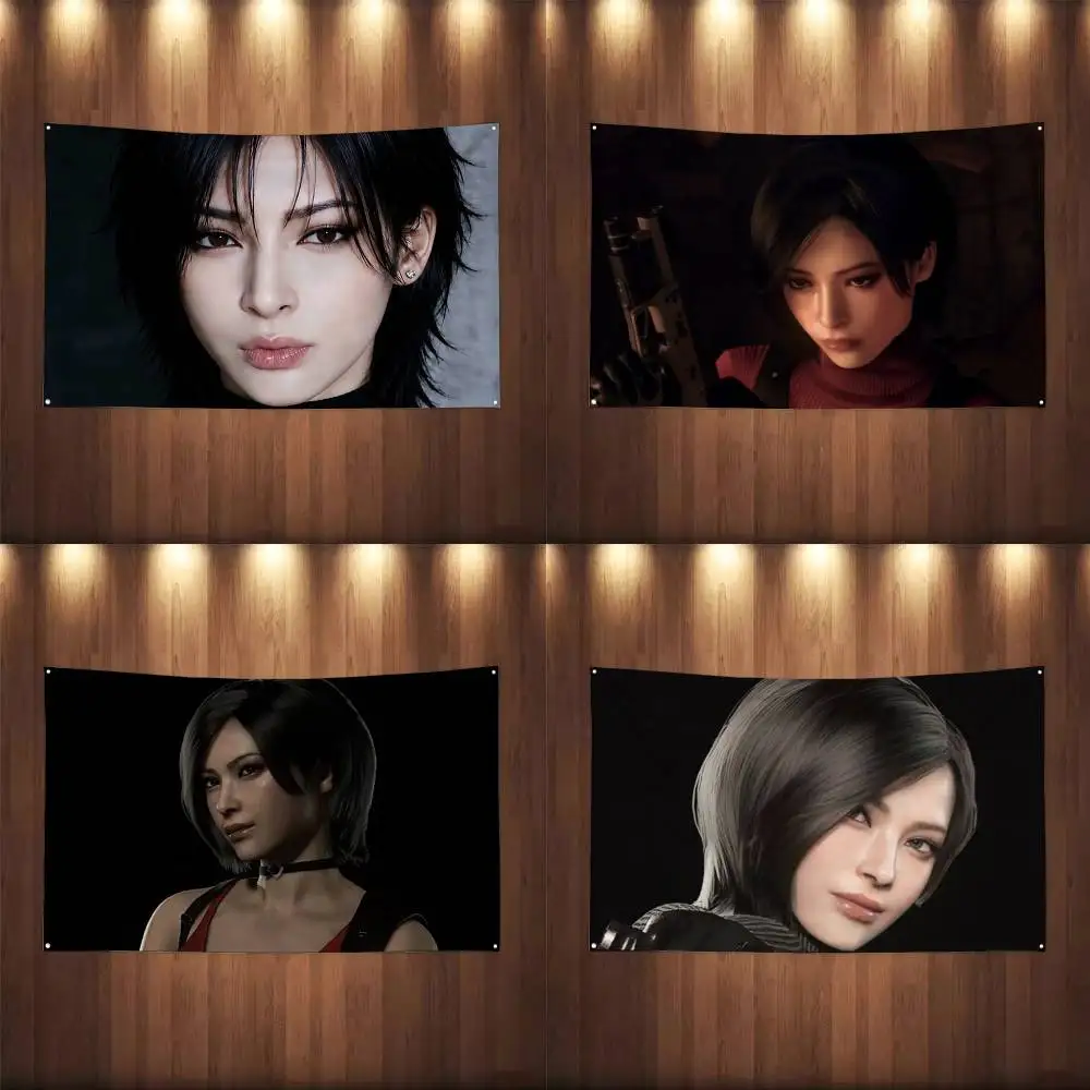 Ada Wong R-Resident E-Evil Flags Wall Hanging Background Art Banner for Bedroom Home Outdoor Decor