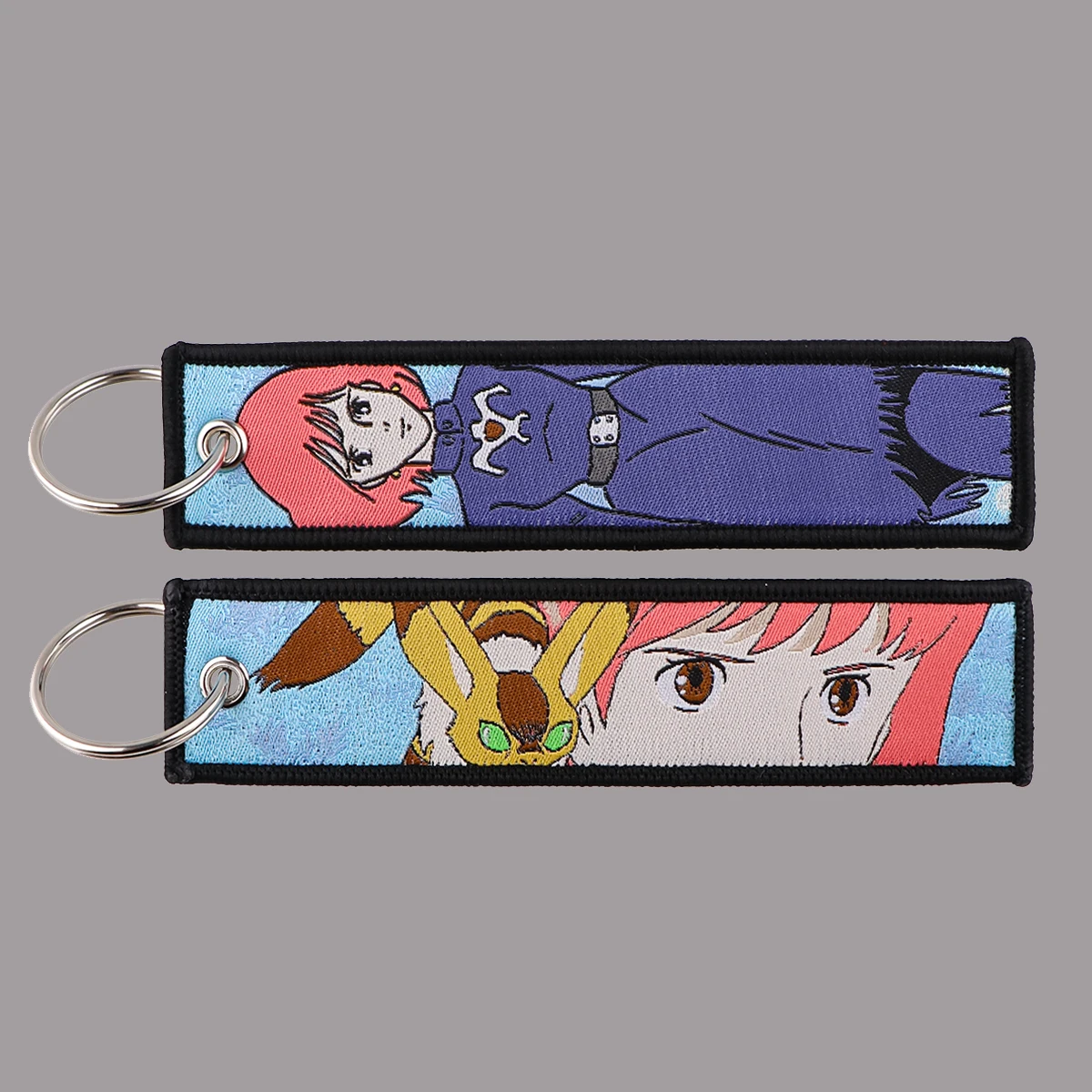 

1pcs Cute Cartoon Anime Embroidery Key Fobs Motorcycles Cars Backpack Chaveiro Key Holders Fashion Key Ring Decorative Gifts