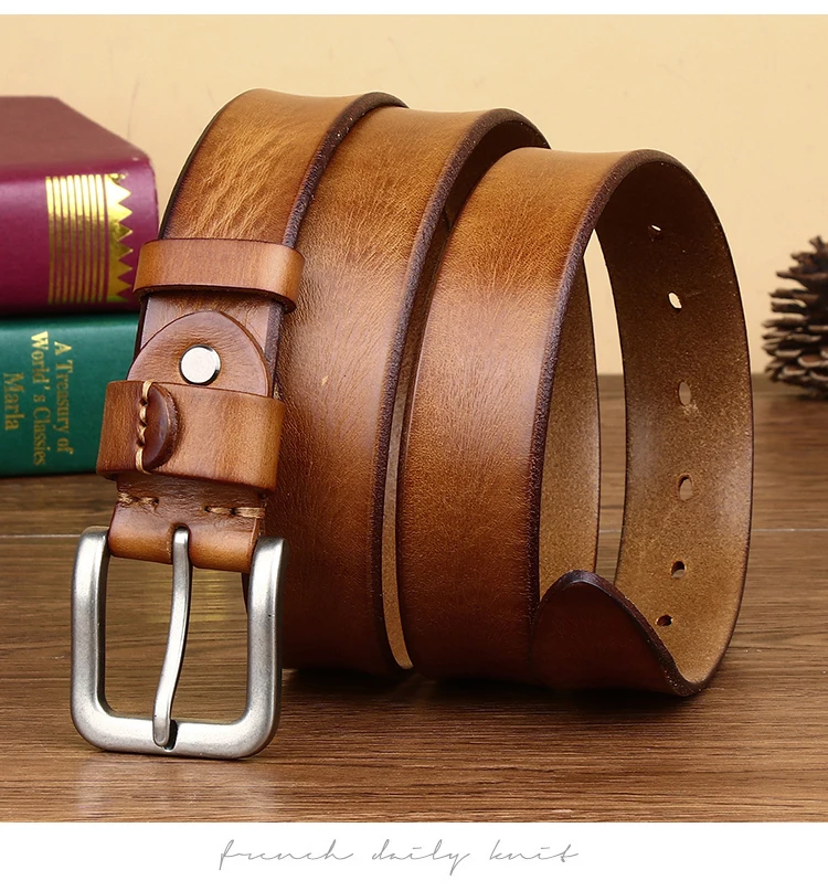 Clickclark Belts for Men Y2K Belt Man YoungsterAll-in-one Leisure Luxury Genuine Leather Cowhide Perfect With Jeans