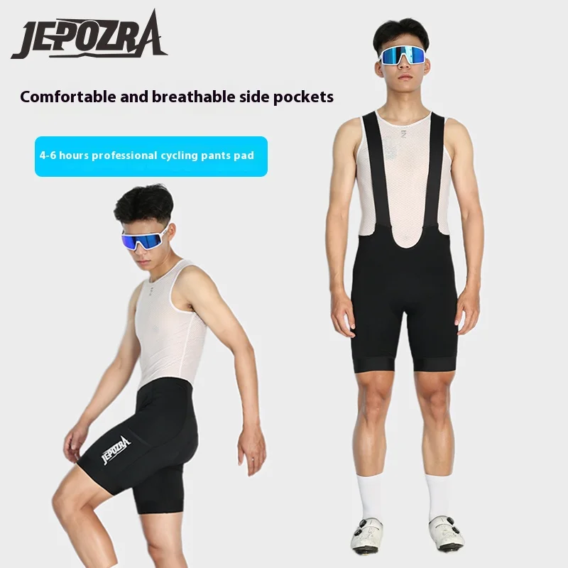 JEPOZRA Men's Cycling Shorts 2 Pockets Bicycle Shorts Summer Road Bike Short MTB 3D Padded Shockproof Shorts Riding Clothing