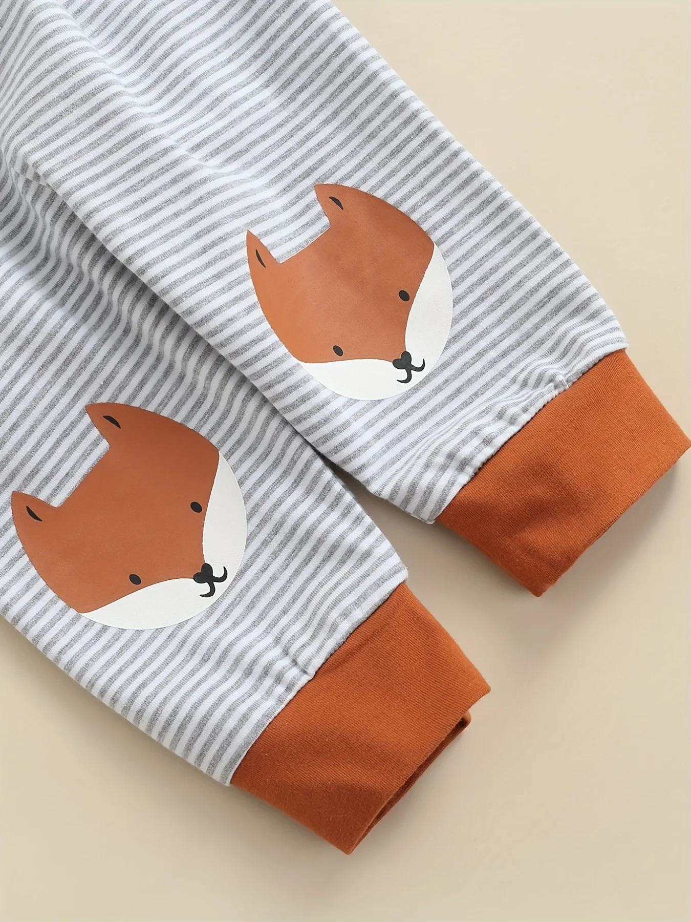 0-2 Years Old Spring And Autumn New Male And Female Kids Cute Fox Print Long Sleeve Briefs Top Baby Hat And Pants 3 Pieces