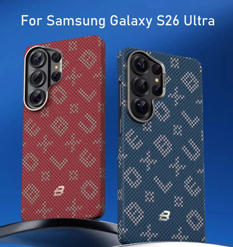 

Original Blueo Kevlar Series Samsung Galaxy S26 Ultra Monogram Gilded Tactile Woven Aramid Fiber Case For S26 Ultra case