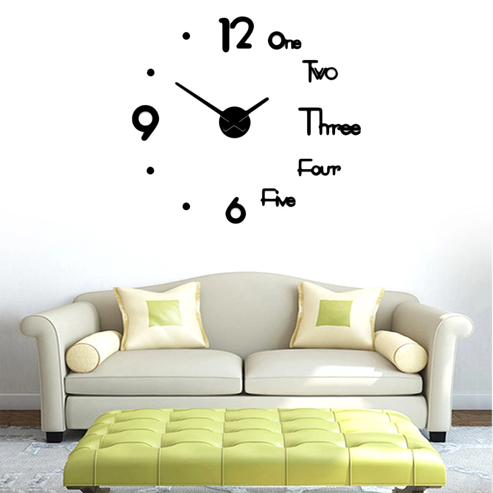 

Simple Wall Clock Living Clocks for Room Decorative Hanging DIY Sticker