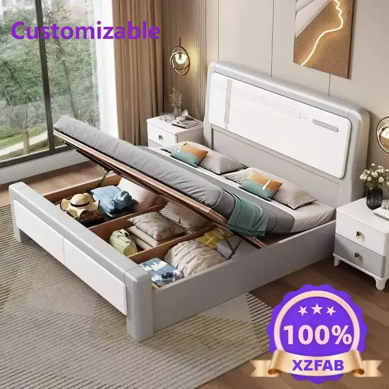 Factory Direct 2026 modern simplicity with storage environmental protection Internet celebrities silent white master bedroom