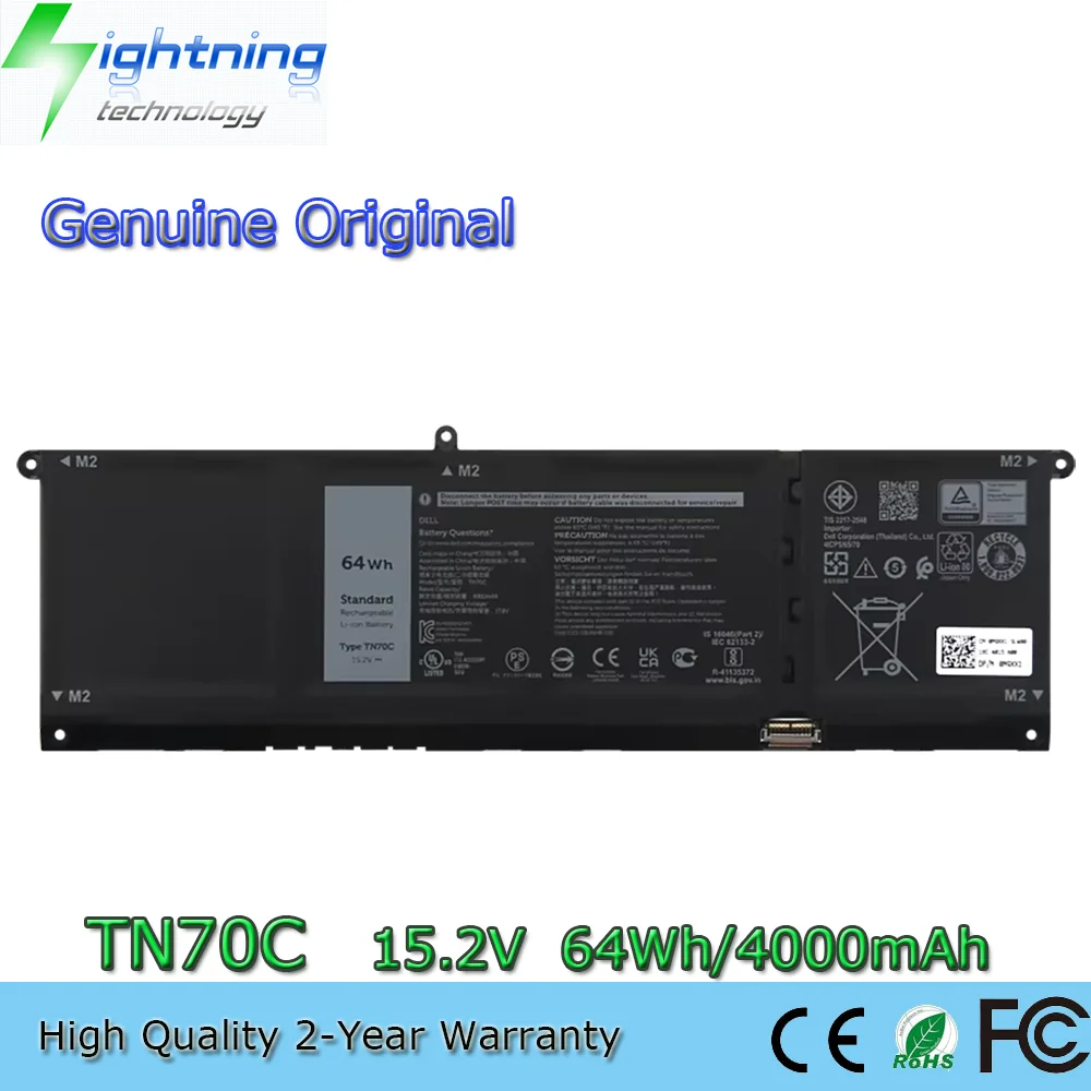 

New TN70C 15.2V 62Wh Genuine Original Battery for Dell Vostro 3510 3515 5410 5510 Inspiron 5418 7415 2-in-1