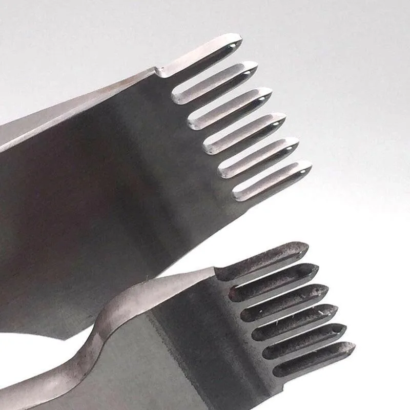 Diamond Pricking Iron, DIY Leather Punching Tool, Polished Teeth Oblique Flat Chisel, Leather Carving Craft Punch