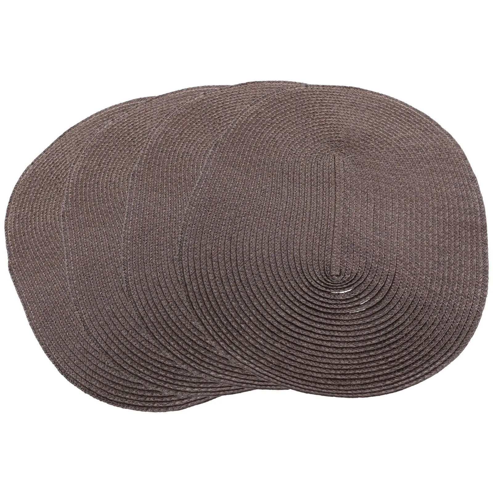Tapetes de cena tejidos de PP de ratán oscuro, mantel individual para tetera, almohadilla resistente al calor, tapete para cubiertos, mesa de comedor antideslizante, 4 Uds.