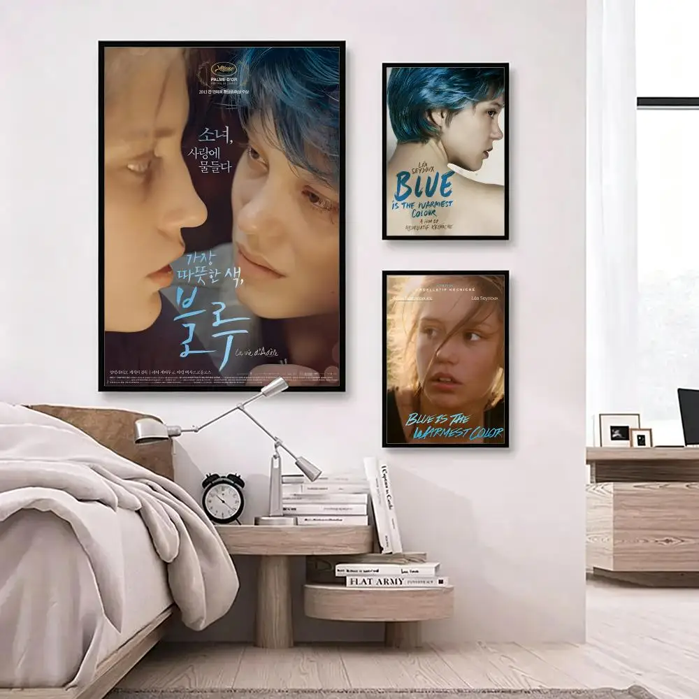 movie Blue Is the Warmest Colour Poster Poster HD Waterproof Self-adhesive Art Print Wall Decor for Bedroom Living Room Gift