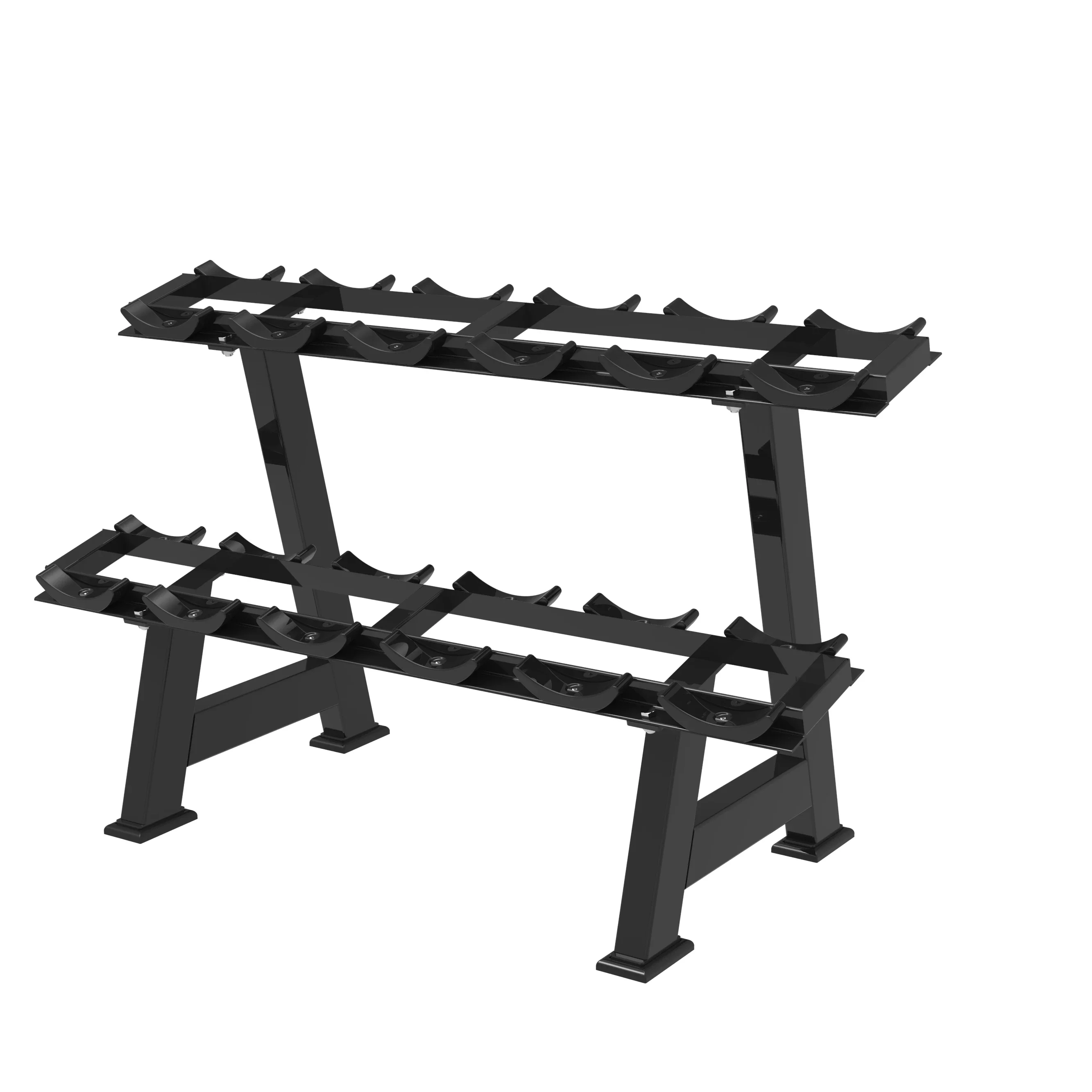 New Product Factory Wholesale 2-Tier Dumbbell Rack Custom Size Steel Weight Racks Set Strength Training Foldable Storage Solutio