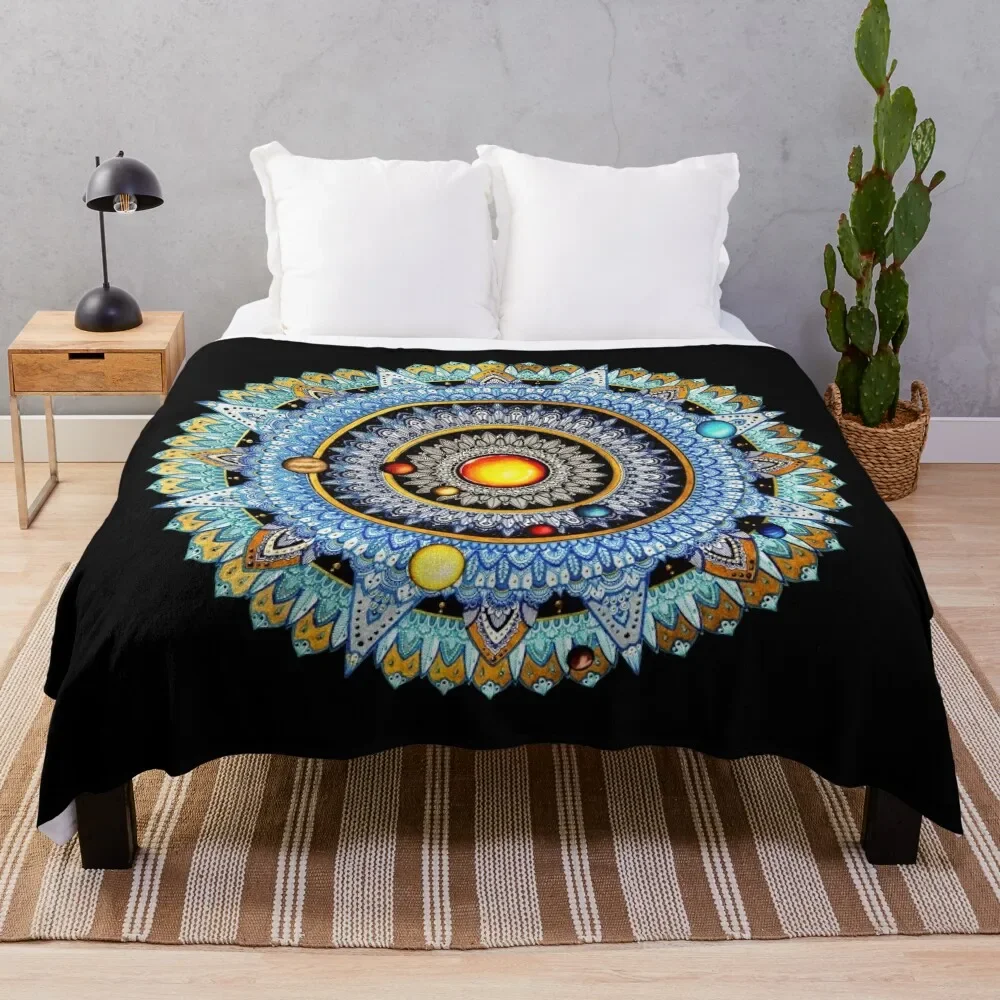 

Solar System Mandala Throw Blanket Fluffy Softs bed plaid sofa bed Thermals For Travel Blankets