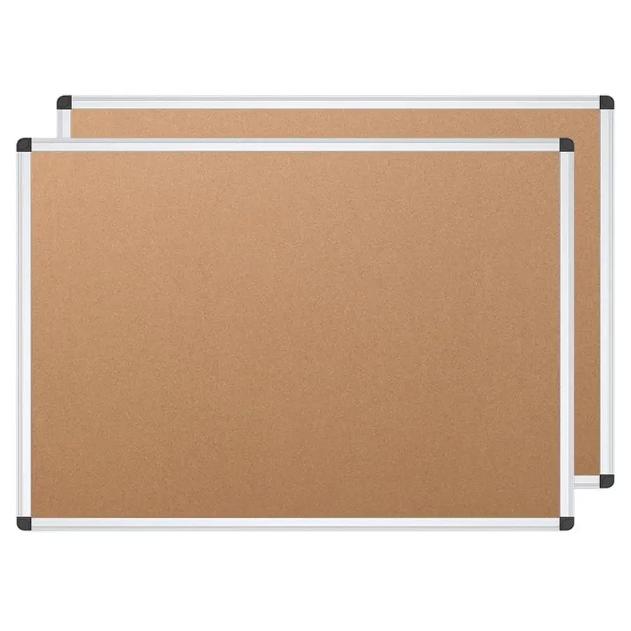 

Cork Notice Board, 36 X 24 Inches, Pack of 2, Silver Aluminium Frame