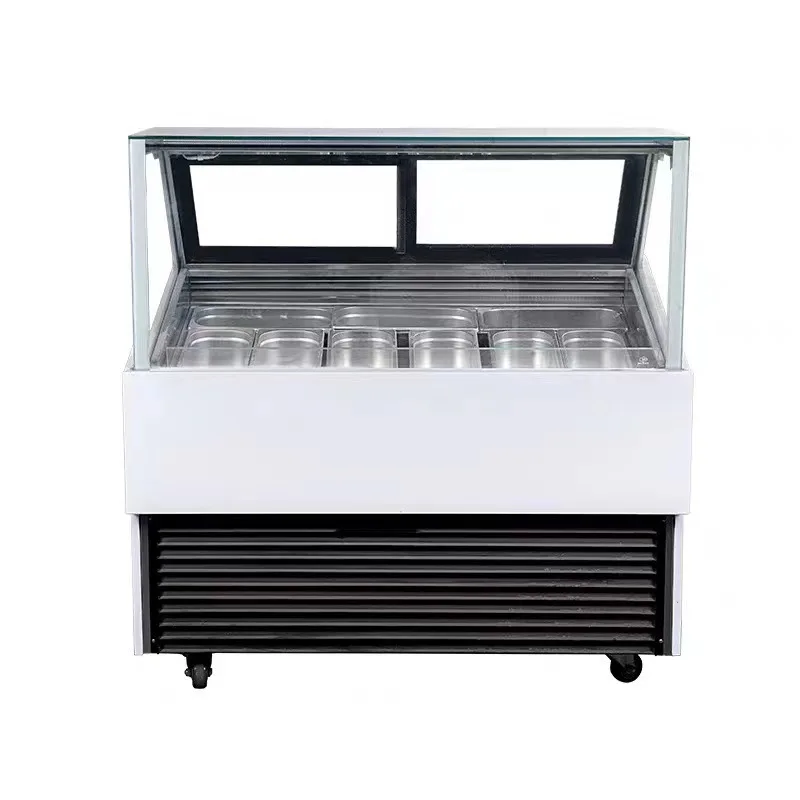 

Ice Cream Display Cabinet Commercial Cream Display Cabinet Ice Cream Freezer Thick Cut Fried Yogurt Display Cabinet Stall