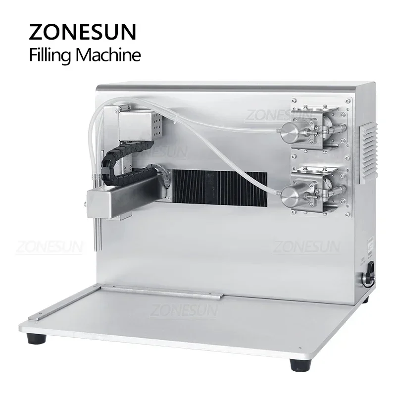 ZONESUN ZS-YTXYZ2 Automatic Ceramic Plunger Pump Double Diving Head Reagent Tube Glass Vial Liquid Filling Machine
