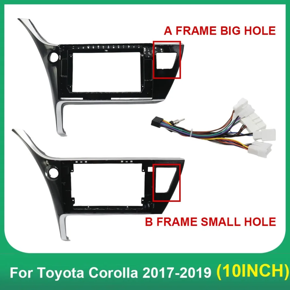 

Рамка автомобильного радио 10,1 дюйма, панель установки 2DIN, приборная панель для Toyota Corolla 2017, DVD-аудио адаптер, комплект отделки приборной панели