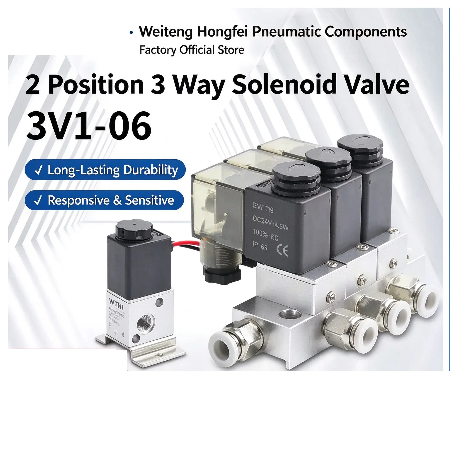 3V1-06 solenoid valve group two-position three-way integrated converging one inlet and multiple outputs in series normally close