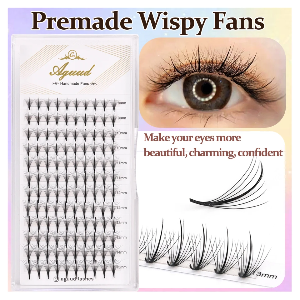 

3D 5D 7D 9D 11D 13D 15DWispy Prefabricated Fan Spike Promade Eyelashes Extension Pointy Base Hybrid Fan Lash Effect Wispy Lashes