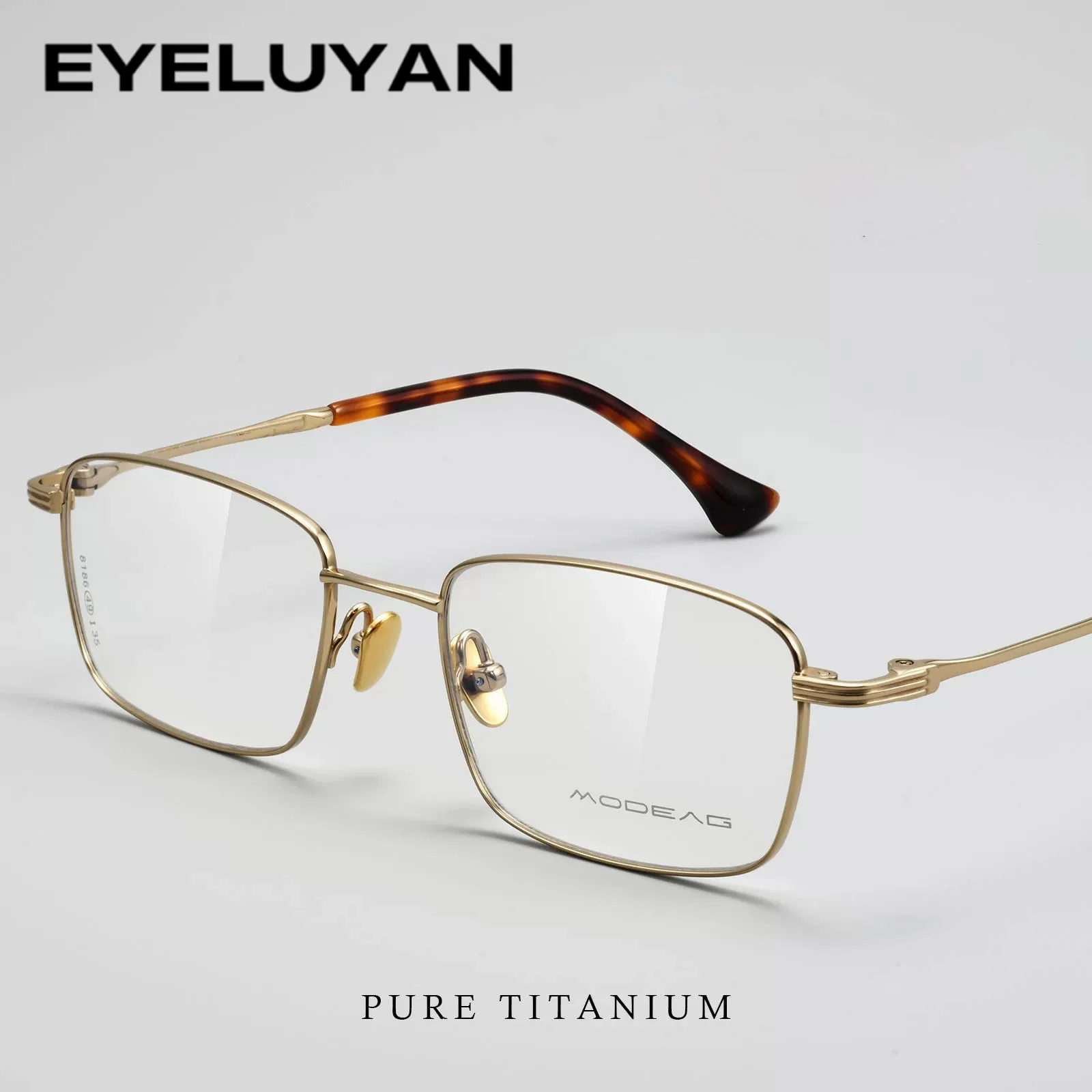 ELECCION Pure Titanium Small Size Glasses Frame Men Vintage Fashion Square Eyeglasses Women Ultralight Eyewear M8186