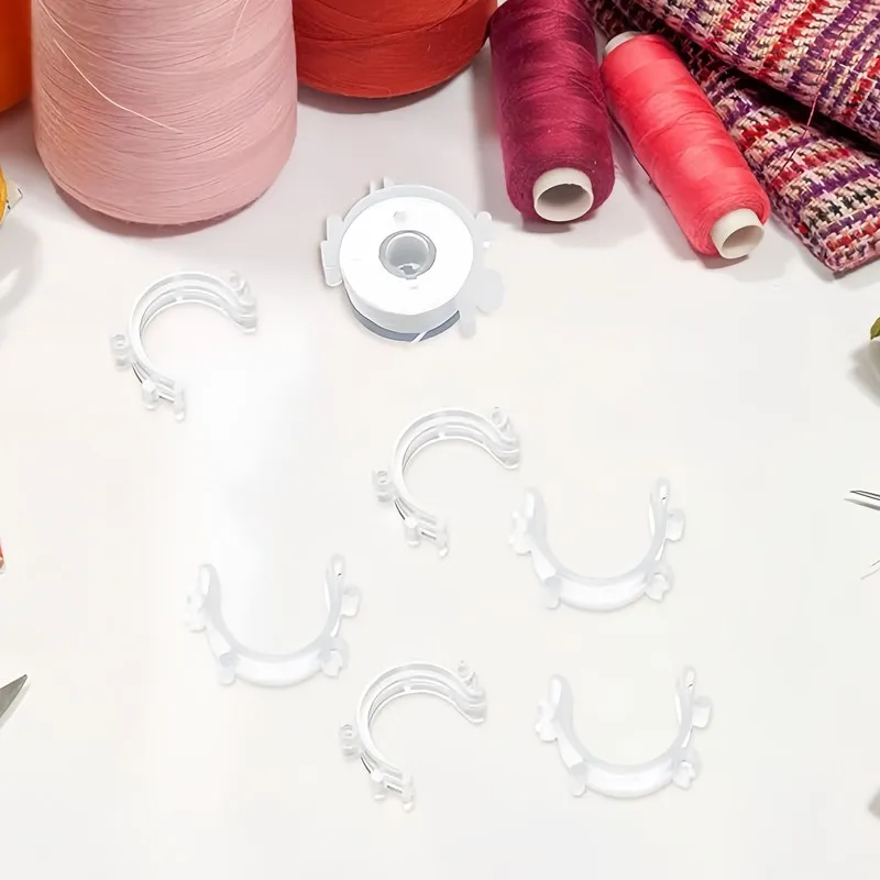 30 pcs Keeps Thread Clean Clear Bobbin Holders, great for Embroidery Projects, Fits Standard Bobbins, Sewing Machine Use