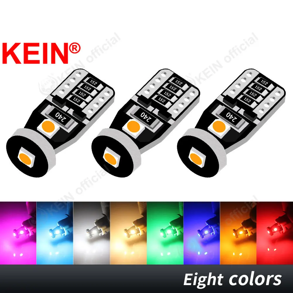 KEIN 10PCS Warm White T10 Led W5W 194 Bulb 5W5 2825 Car Interior Light License Plate Trunk Tail Dome Reading Parking Signal Lamp