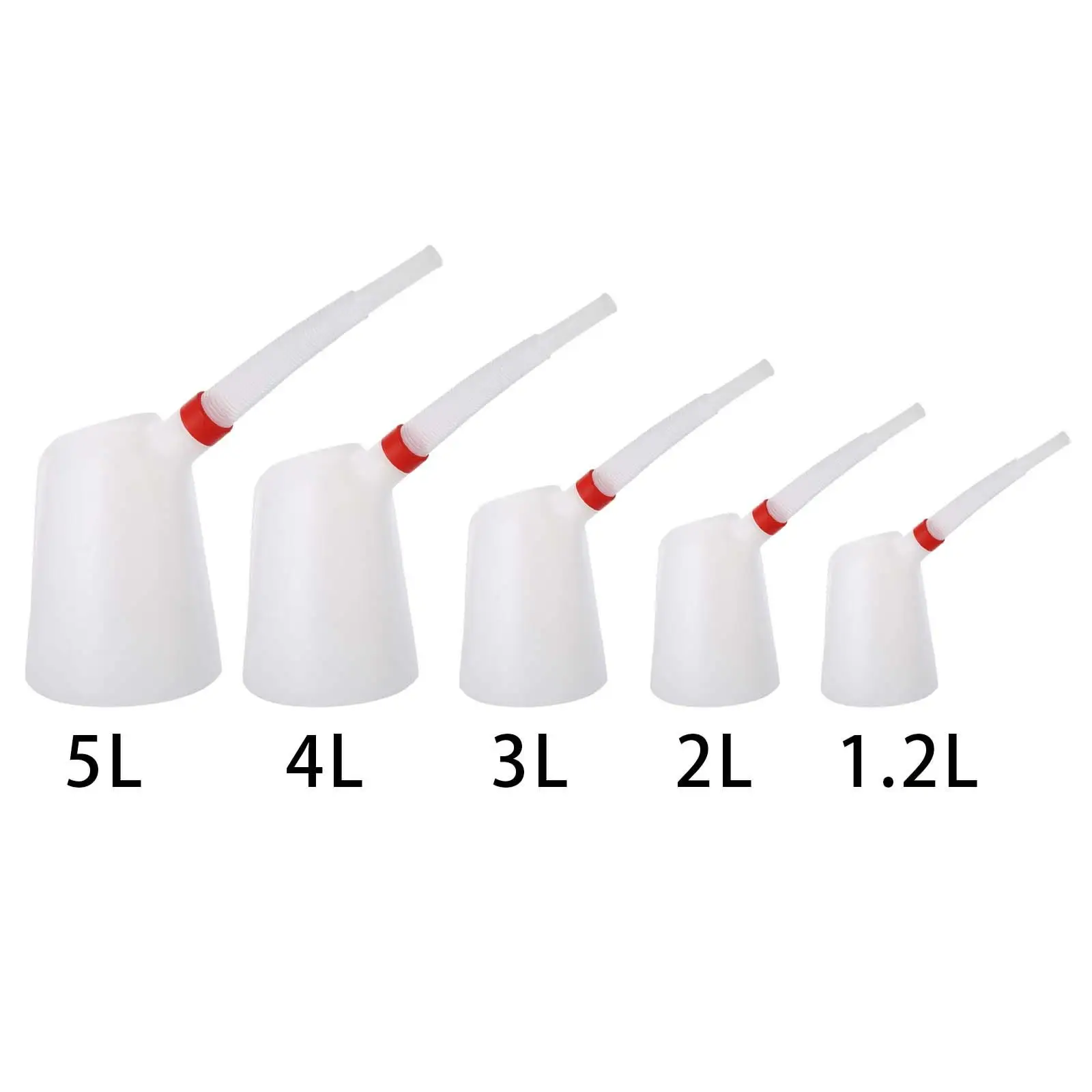 Translucent Oil Fuel Measuring Jug with Extended Screw-on Spout for Car Motorcycle Garage Maintenance