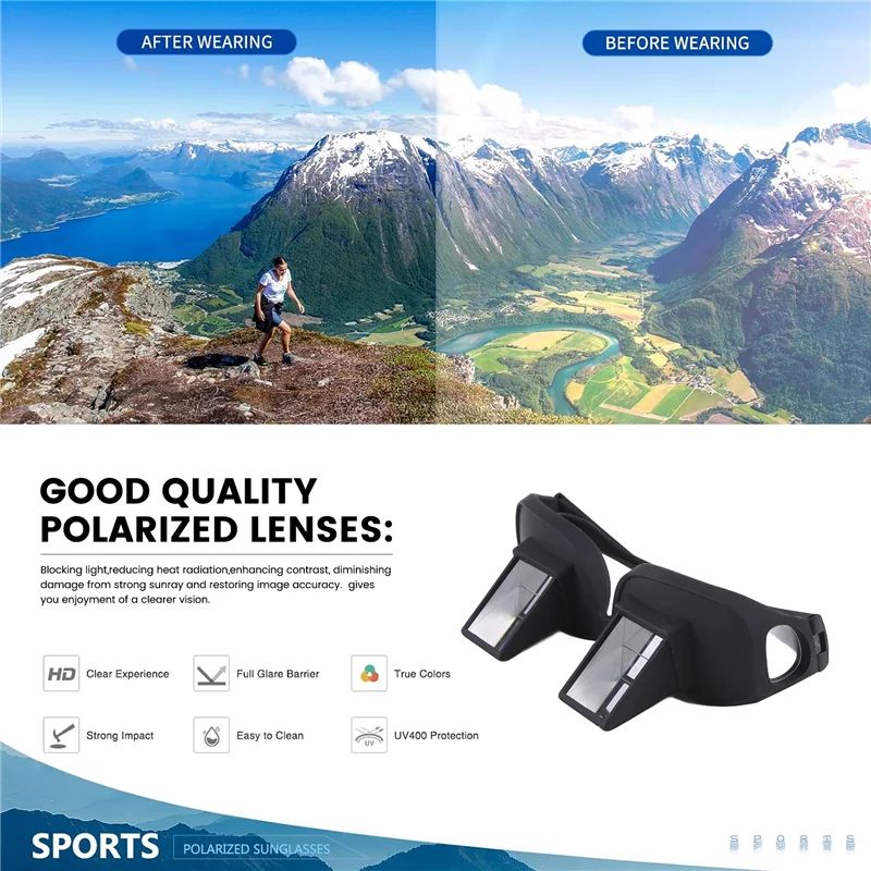 ABLB-HD Lazy Glasses Mountaineering Glasses Mountain Equipment Camping Glasses Lazy Horizontal Mirror Lazy Reading Books Reading