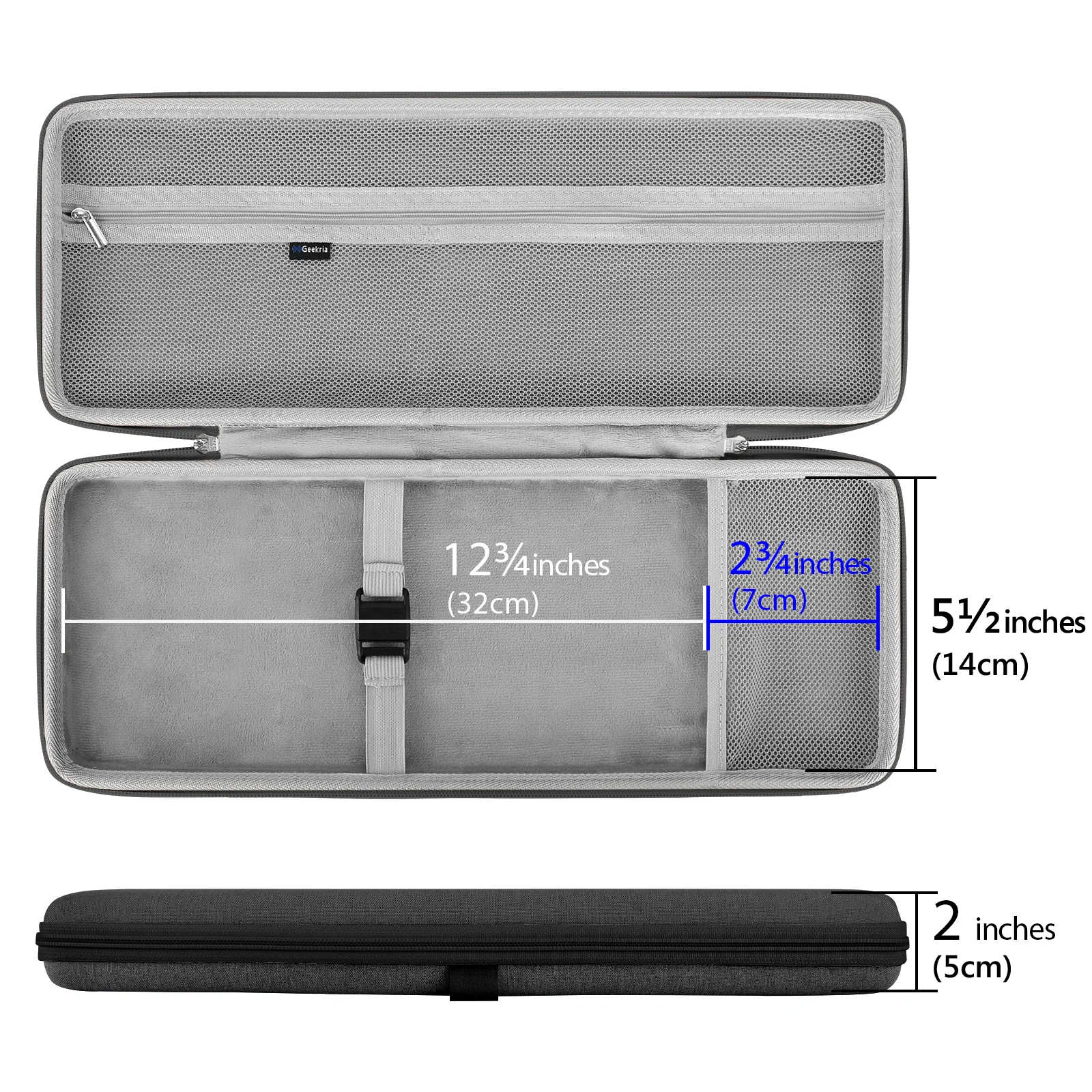 Custom Geekria Hard Case for Logitech POP Keys & MX Mechanical Mini Keyboards, ProtectiveCarrying Pouch for Wireless Mouse Combo