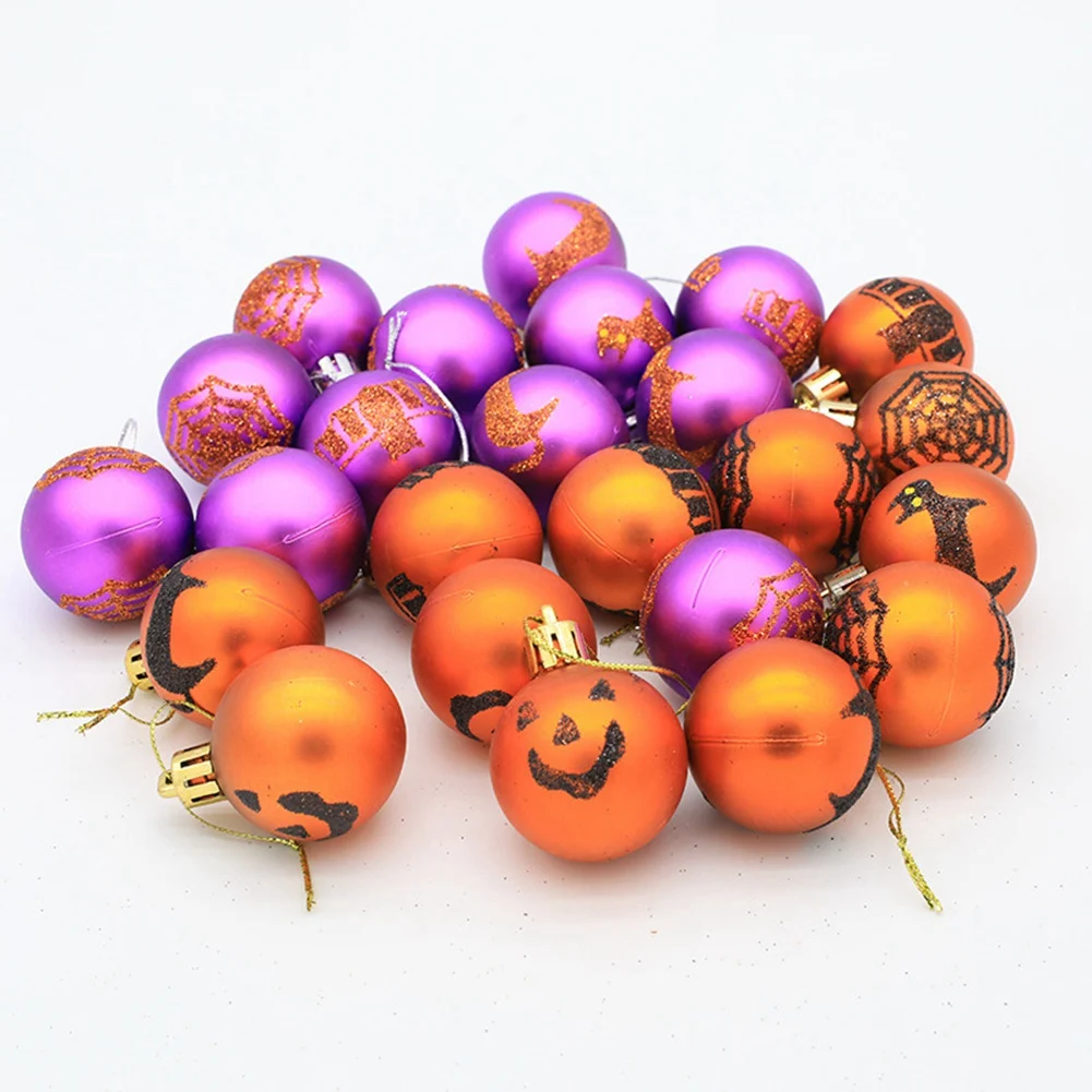 12pcs Halloween Decorative Paint Balls Festival Party Hanging Ball Home Party Decorations Outdoor Tree Pendant