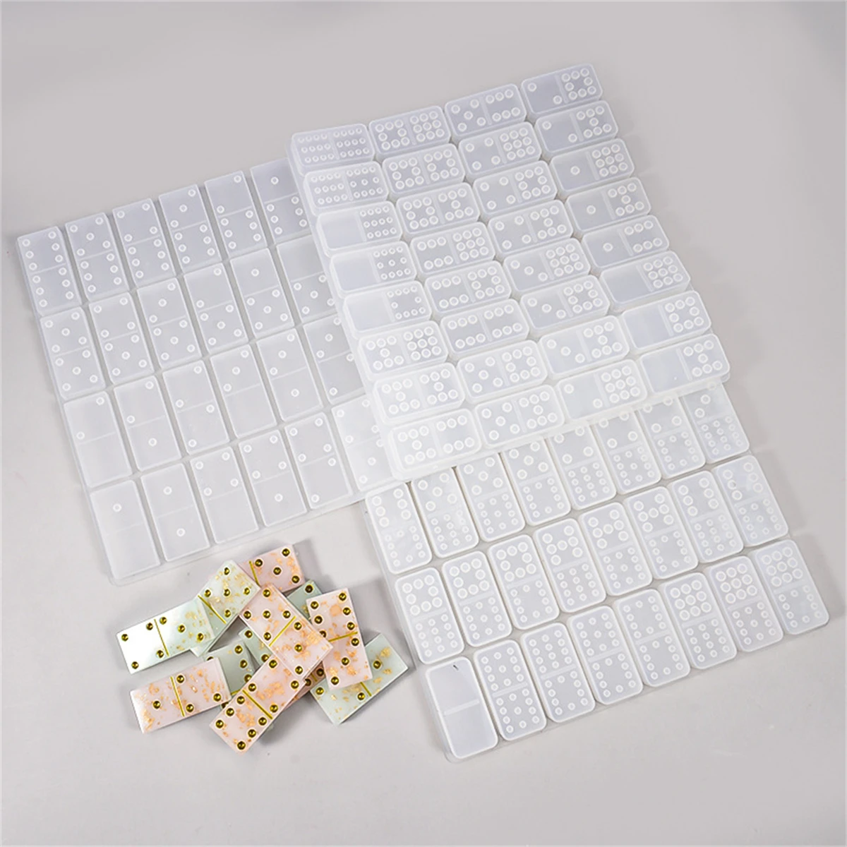 Silikon-Domino-Blockform zum Gießen von Harz, Epoxidharzform, geeignet für DIY-Brettspiele, Kunsthandwerk und Geschenke, Silikonharzform – Detail 1