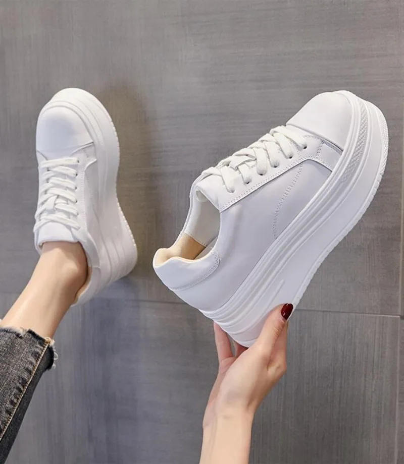 Classic Genuine Leather Sneakers Women WhiteShoes Young Ladies Casual Shoes Female Sneakers Brand Woman White Shoes