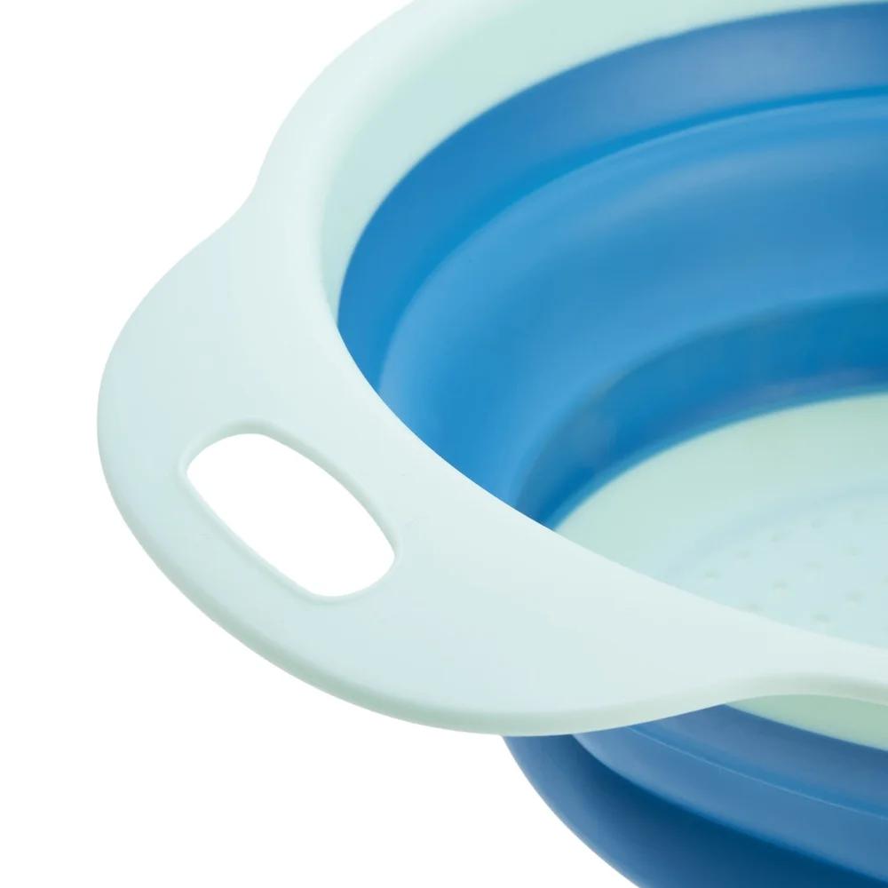 مصفاة قابلة للطي 2.75QT أداة مطبخ معكرونة وفواكه وخضروات شطف وتصريف غربلة سهلة التخزين