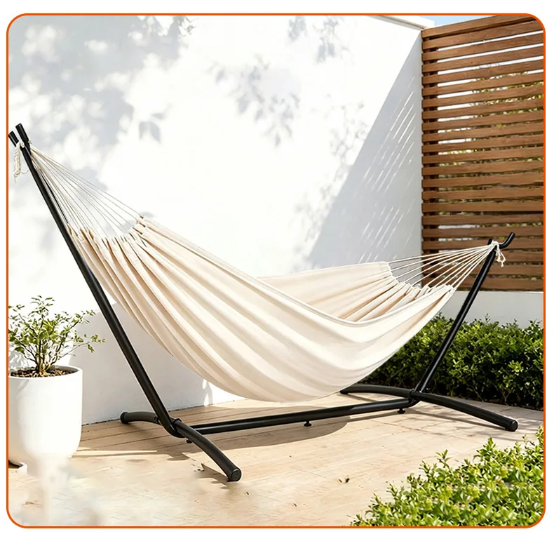 ZML outdoor swing hammock portable single hanging net removable anti-rollover canvas anti-rollover hammock