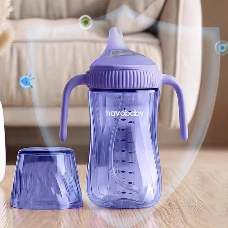 PPSU Baby Sippy Cup with Straw & Spout – Anti-Choking Training Cup for 6+ Months, Toddler Leak Resistant Learning Bottle