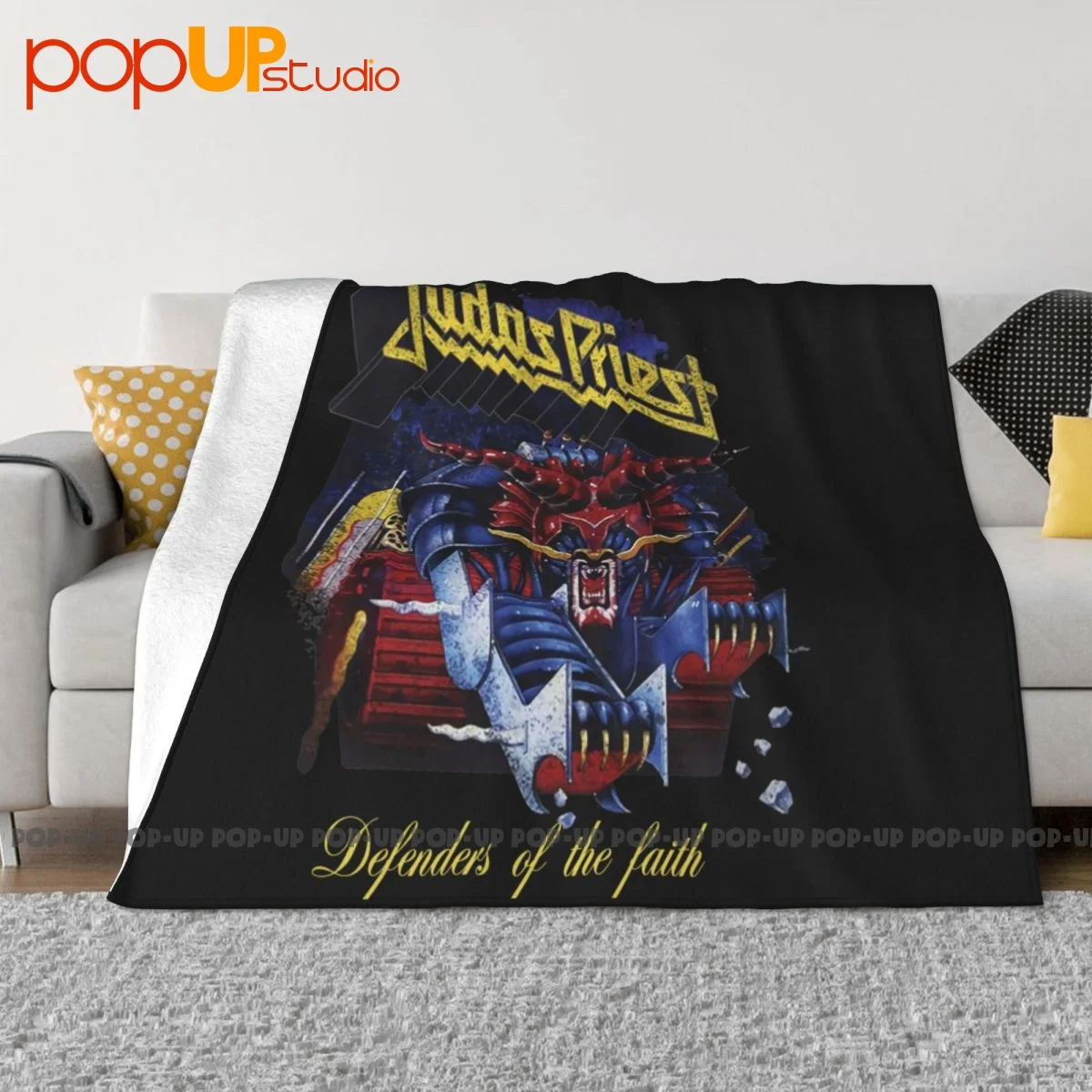 Judas Priest Defenders Of Faith Distressed Logo Blanket For Bed Sofa Cover Bedding Supply