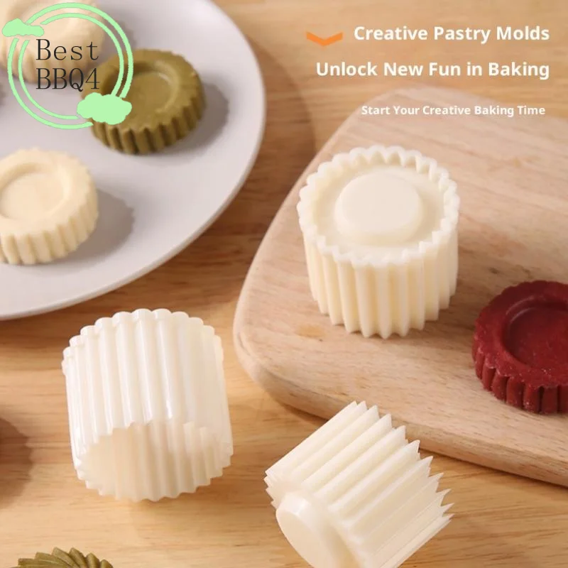 (BBQ4)Detachable Pastry Mold Stamp Mooncake Mold Pastry Cake Decorating Tool Hand Pressure Home Diy Baking Mold