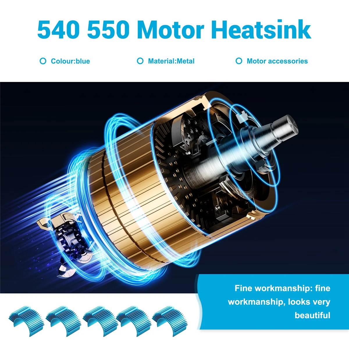 T88C 540/545/550 3650 3660 3670 محرك بالوعة الحرارة المبرد دون مروحة التبريد ل 1/10 نموذج RC سيارة قارب ، 5 قطعة