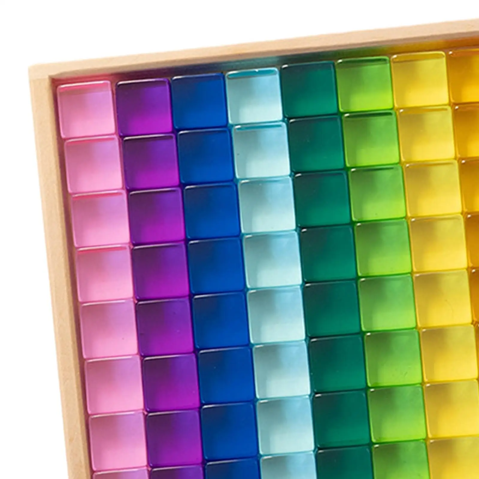 Rainbow Building Blocks Set Stacking Game Rainbow GEM Cubes Stacking Toy for Children Teaching Props Boys Girls Party Preschool