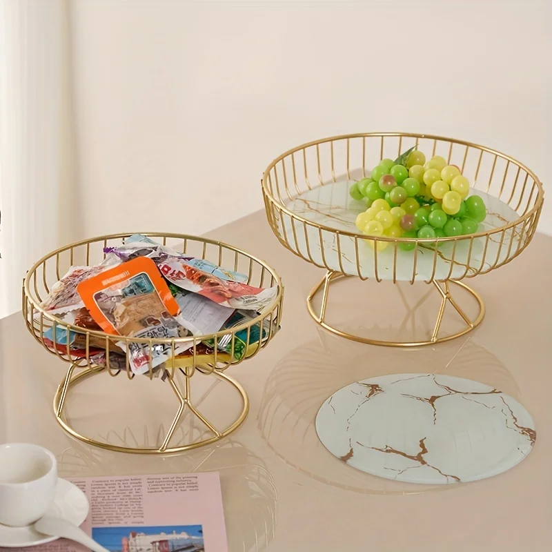 Light Luxury Fruit Plate, Creative Living Room Home Fruit Basket Afternoon Tea Candy Dessert Stand Snack Tray,Party Supplies