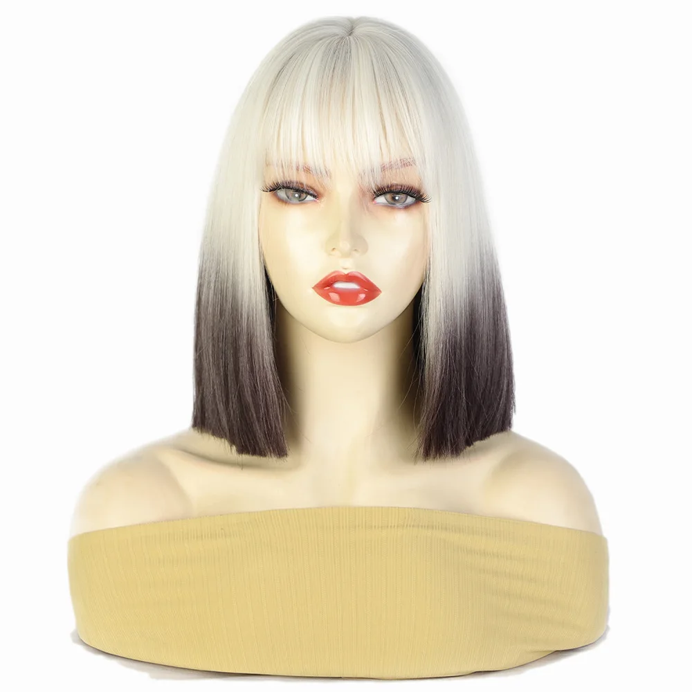 Parrucca femminile Capelli corti BOBO Capelli lisci Capelli corti Parrucca testa Bobo Copricapo
