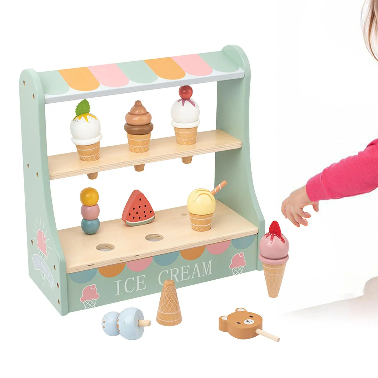 

Ice Cream Set Pretend Toy Kitchen Play House Food Toys Set Realistic Ice Cream