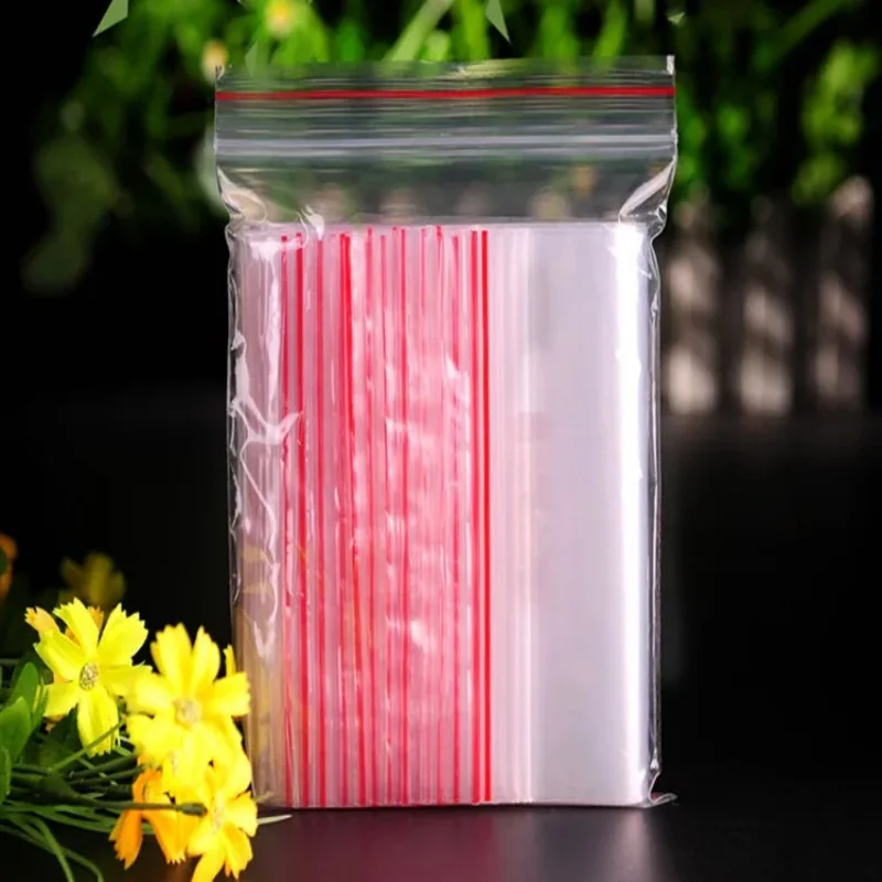 

0.05~0.2mm thick 100PCS Clear PE Plastic Packaging Bags Poly Resealable Gifts Toys Books Clothes Shoes Underwear Storage Pouches