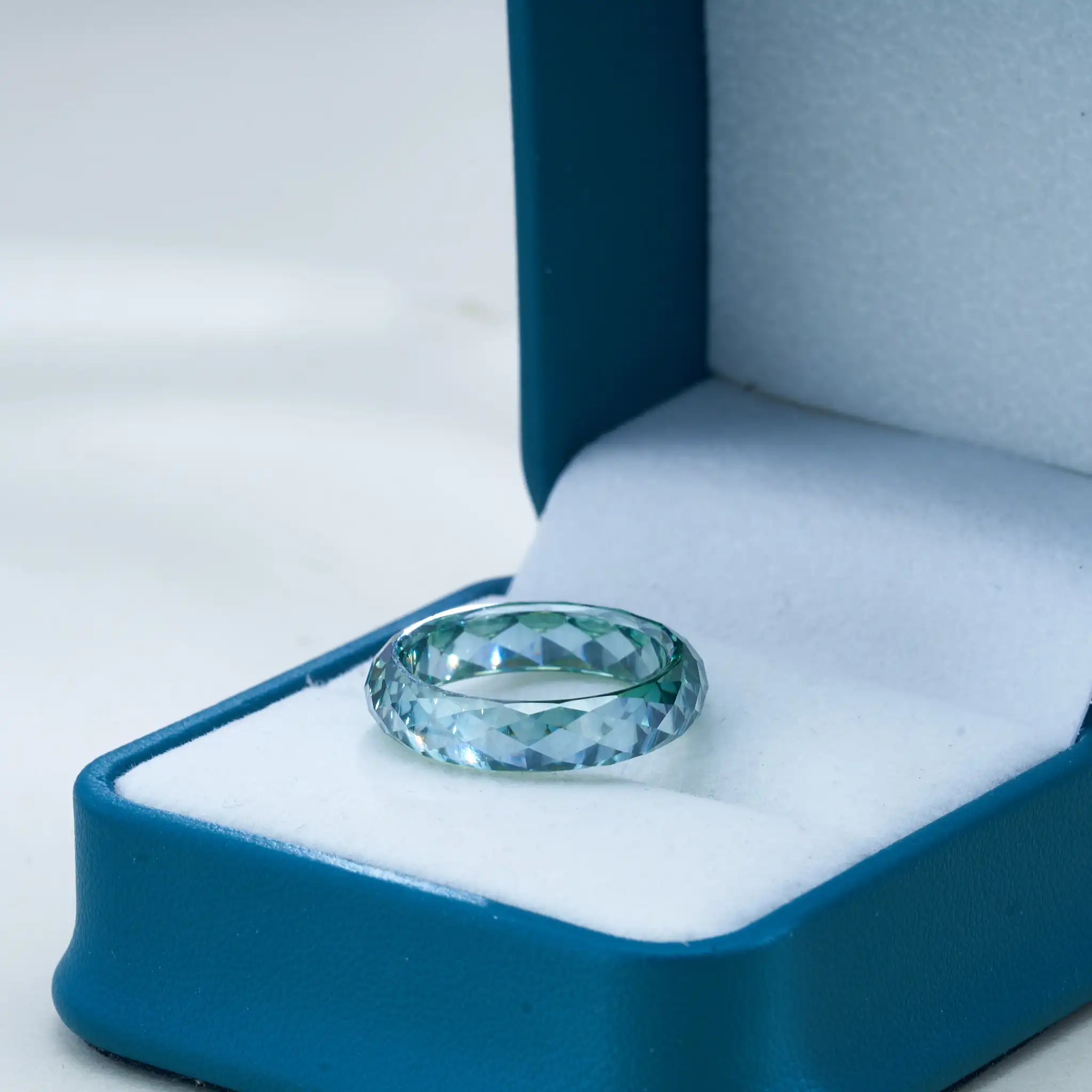 D‑Color VVS1 Multi‑Color Moissanite Band Ring Champagne Blue Green S925 Sterling Silver Pass Diamond Tester Hip‑Hop Couple Fine Jewelry Party Gift For Men Women view 8